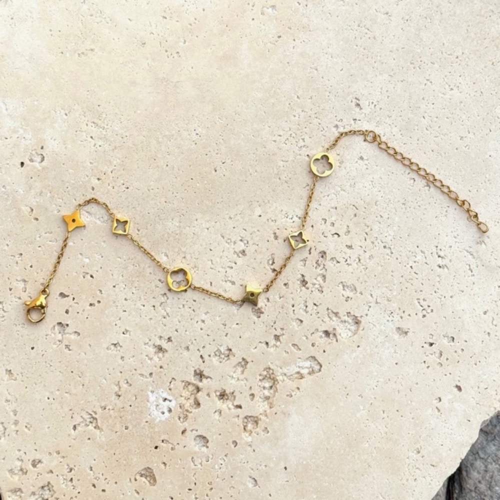 + ADORNIA +  Clover Charm Station Bracelet - Picture 3 of 3